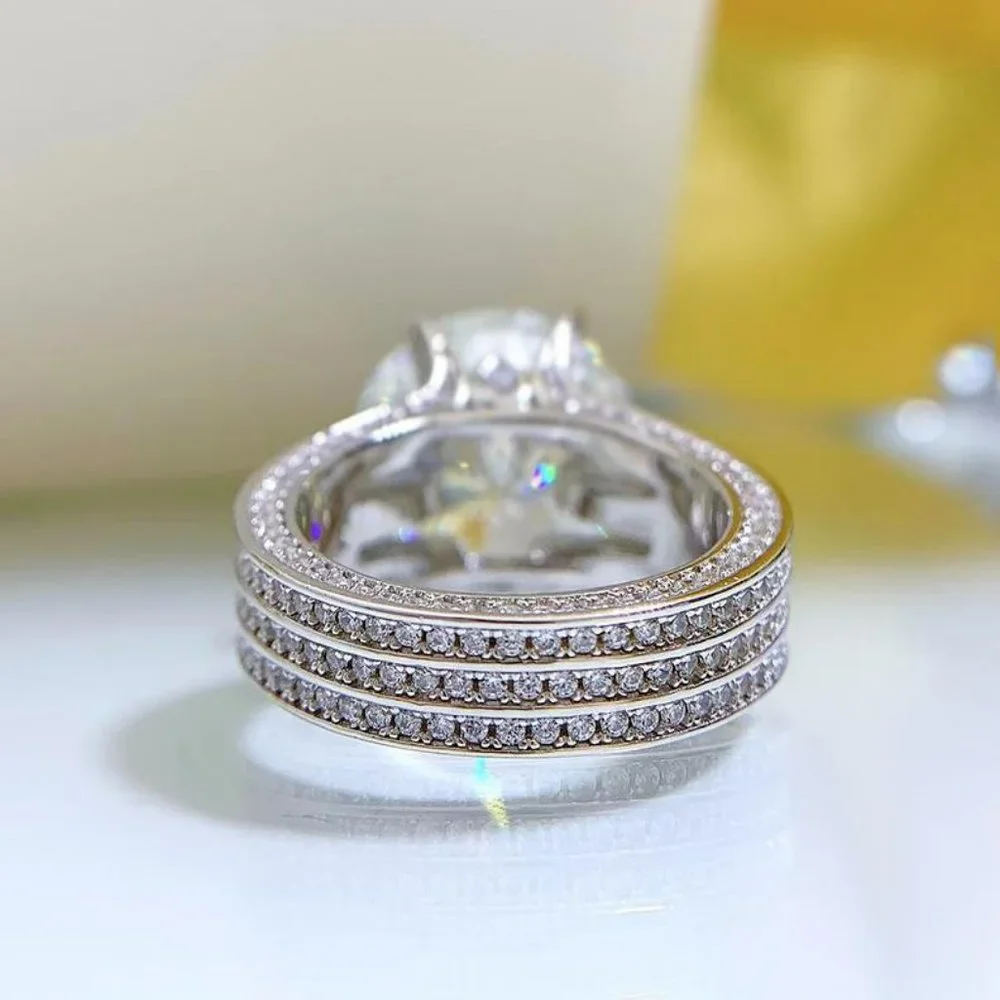 Certified 10ct. t.w. Moissanite Diamond Solitaire Luxury Engagement Ring NEW